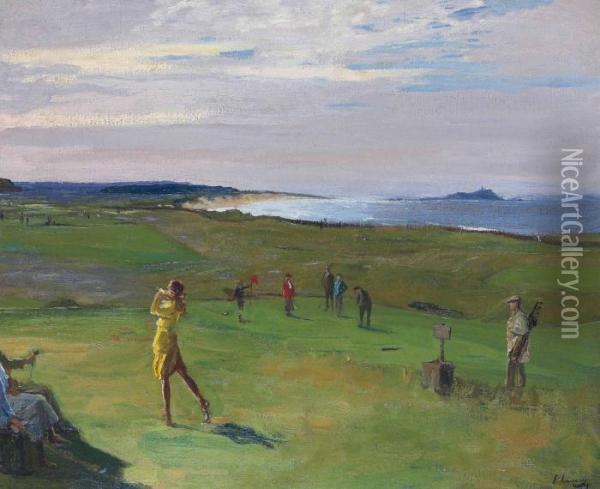 The Golf Course, North Berwick Oil Painting - John Lavery