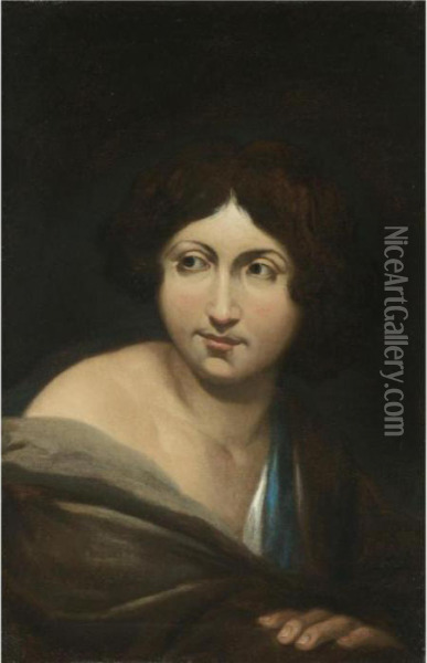 Portrait Of A Young Man, Half Length Oil Painting - Michelangelo Merisi Da Caravaggio