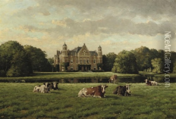 Castle Oud Wassenaar, Wassenaar Oil Painting - Adriaan Marinus Geyp