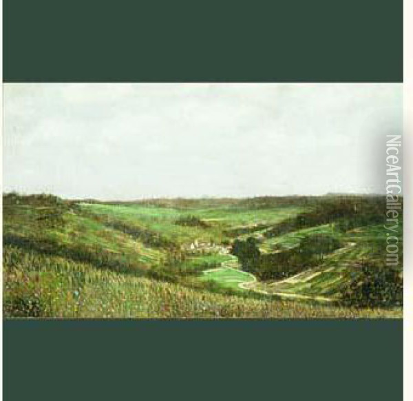 Paysage Au Creux D'une Vallee Vers 1855 Oil Painting - Paul-Camille Guigou