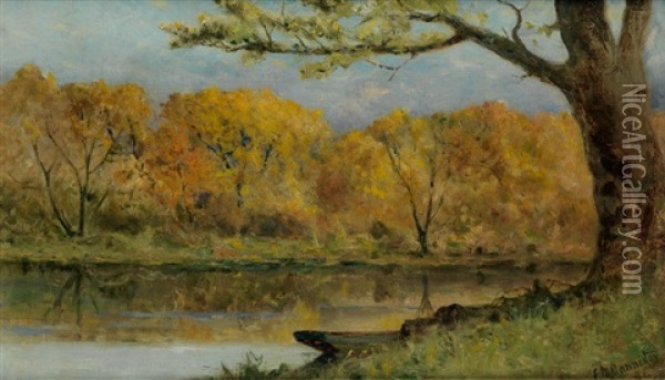 October On The Pawtuxet, Ri Oil Painting - Edward Bannister