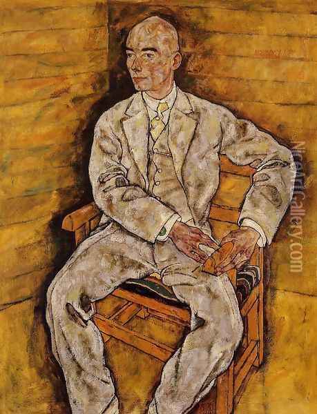Portrait Of Victor Ritter Von Bauer Oil Painting - Egon Schiele