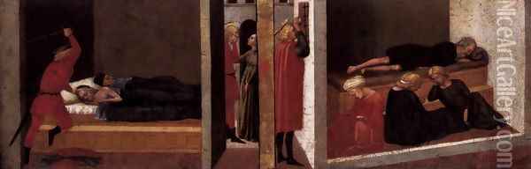 Predella panel from the Pisa Altar 2 Oil Painting - Masaccio (Tommaso di Giovanni)