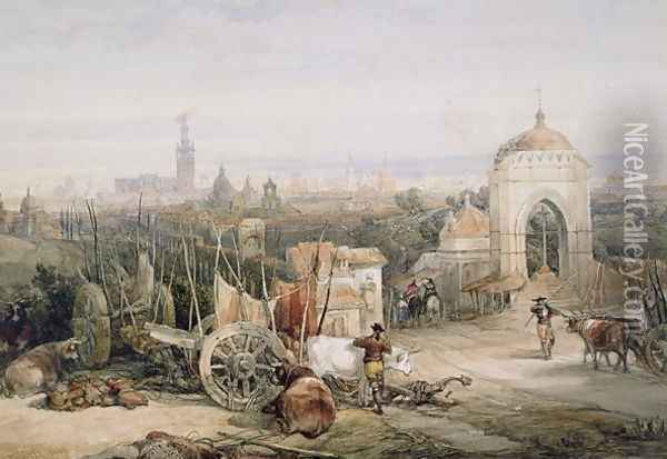 Seville from the Cruz del Campo, 1835 Oil Painting - David Roberts