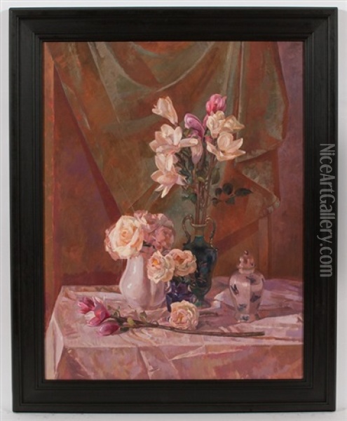 A Tabletop Still Life Oil Painting - John Wilson Carmichael