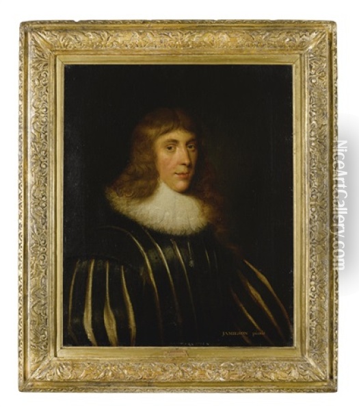 Portrait Of Alexander, 1st Lord Forbes Of Pitsligo (d. 1636), Half-length, Wearing A Slashed Doublet And White Ruff Oil Painting - George Jamesone