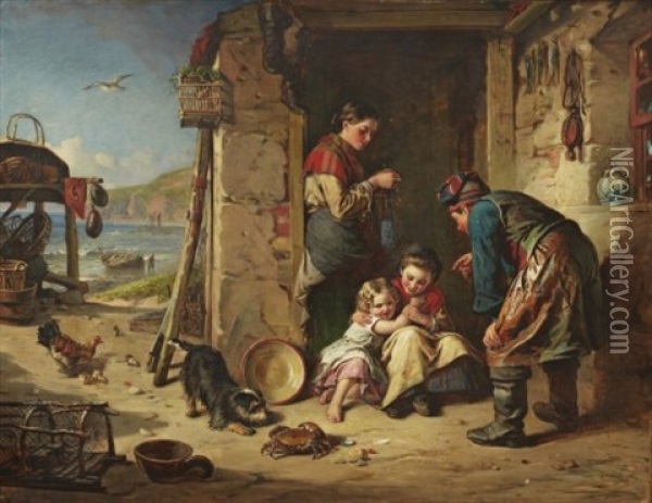 The Fisher's Home Oil Painting - Robert Thorburn Ross