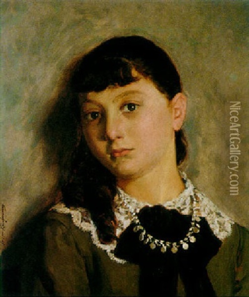 Portrait Of Elizabheta Zurkow Oil Painting - Isidor Kaufmann