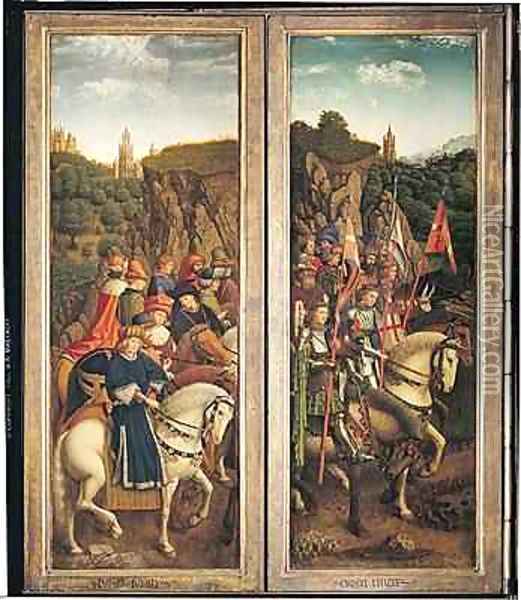 The Just Judges and the Knights of Christ Oil Painting - Hubert & Jan van Eyck