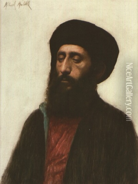 Portrait D'un Derviche Oil Painting - Albert Aublet