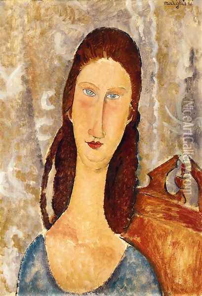 Portrait of Jeanne Hebuterne IV Oil Painting - Amedeo Modigliani