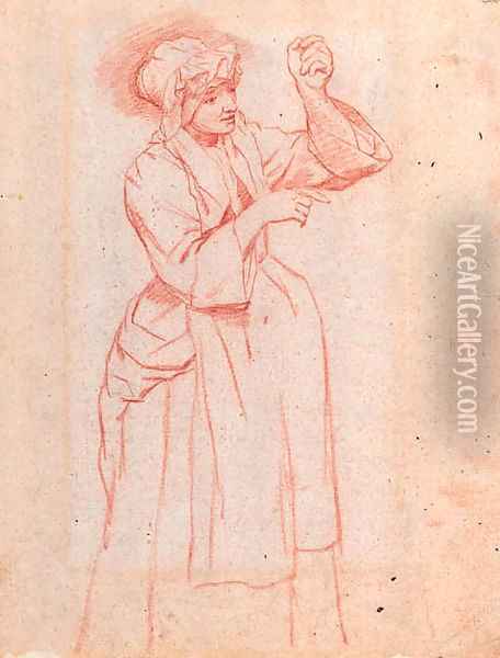 Study of a woman wearing a bonnet Oil Painting - Jan Josef, the Elder Horemans