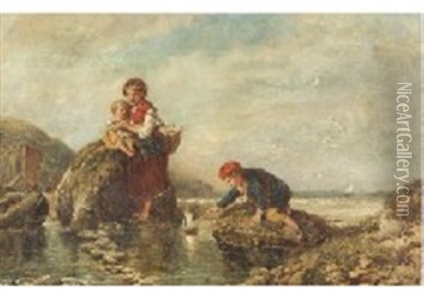 Fisherfolf Oil Painting - Frederick Charles Underhill