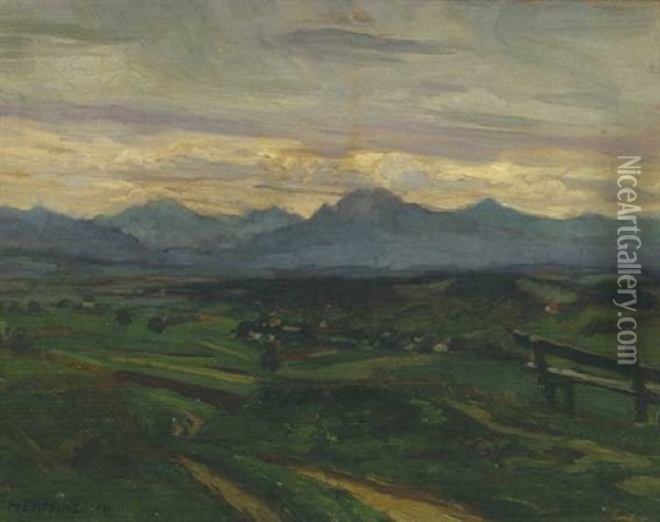 Fohntag In Den Bayerischen Alpen Oil Painting - Wilhelm Hempfing
