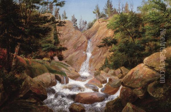 Waterfall Oil Painting - Charles DeWolf Brownell