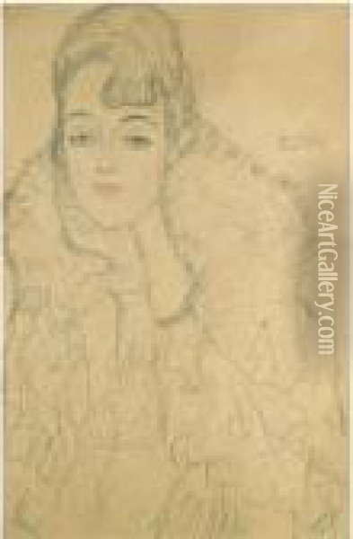 Brustbild Einer Dame Von Vorne Oil Painting - Gustav Klimt