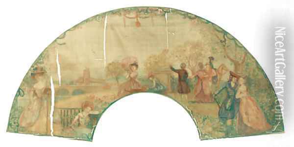 Transparent Fan Oil Painting - Charles Conder