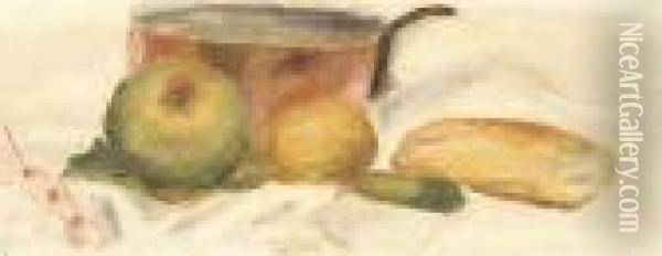Poelon Et Fruits Oil Painting - Pierre Auguste Renoir