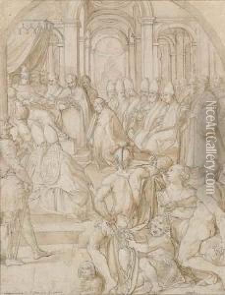 The Canonization Of St. Francis De Paul Oil Painting - Giuseppe Cesari