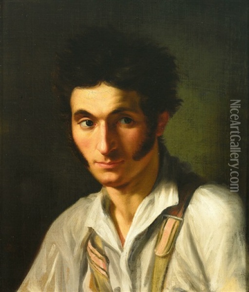 Portrait Eines Jungen Mannes Oil Painting - Maria (Anna Maria) Ellenrieder