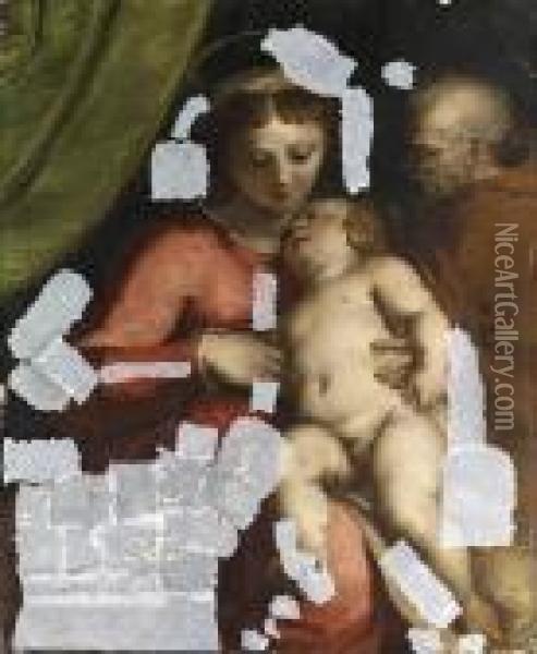 The Holy Family Oil Painting - Luca Cambiaso