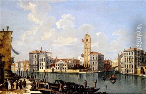 A View Of The The Fish Market, Venice (+ The Entrance To The Grand Canal , With The Dogana, And The Church Of Santa Maria Della Salute; 2 Works) Oil Painting -  Master of the Langmatt Foundation Views