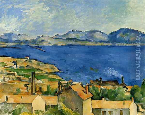 The Gulf Of Marseille Seen From L Estaque Oil Painting - Paul Cezanne