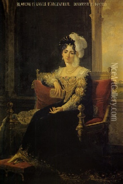 Portrait De Blanche Le Bascle D'argenteuil, Duchesse De Maille Oil Painting - Robert Jacques Francois Faust Lefevre