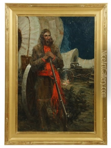 Oregon Trail Oil Painting - Howard Pyle
