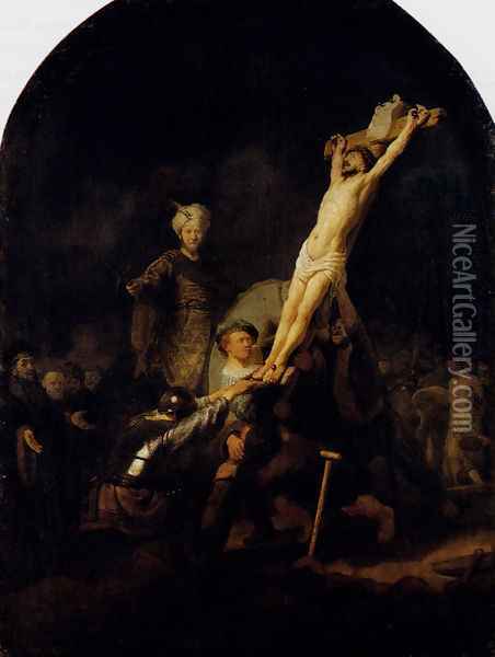 The Elevation Of The Cross Oil Painting - Rembrandt Van Rijn