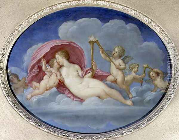 Venus and Cupid, c.1626-28 Oil Painting - Francesco Albani