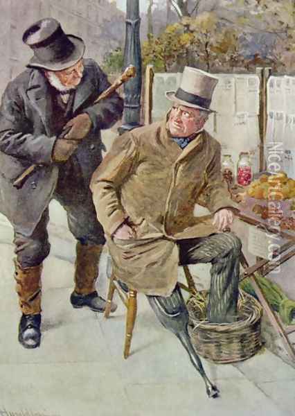 Mr Boffin and Silas Wegg Oil Painting - Harold Copping
