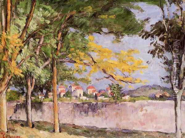 The Road Aka The Ancient Wall Oil Painting - Paul Cezanne