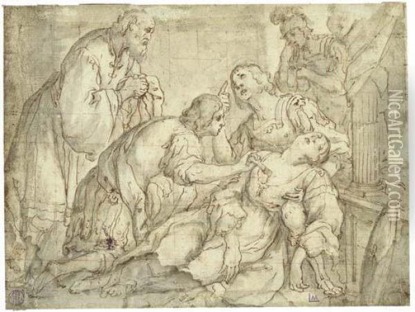 The Death Of Lucretia Oil Painting - Francesco Rustici