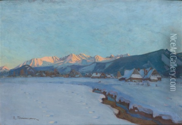 Zakopane - Winter Landscape Oil Painting - Abraham Neumann