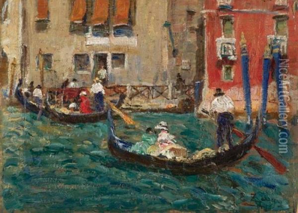 Gondole A Venezia Oil Painting - Erma Zago