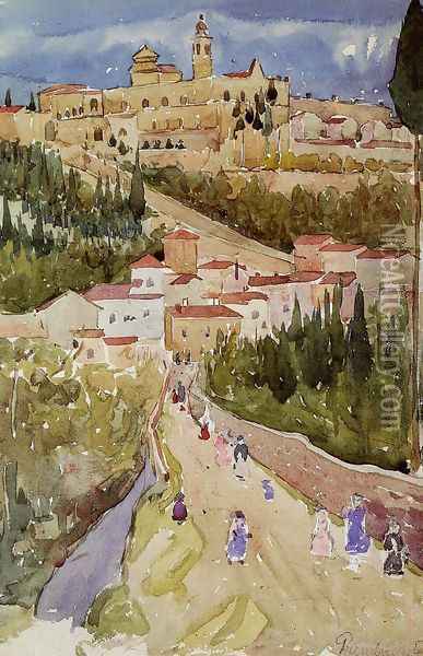 Assisi Oil Painting - Maurice Brazil Prendergast