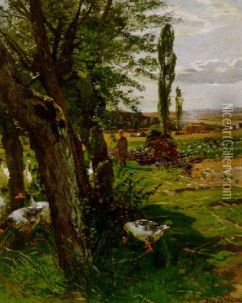 Hessische Landschaft Oil Painting - Hugo Muehlig
