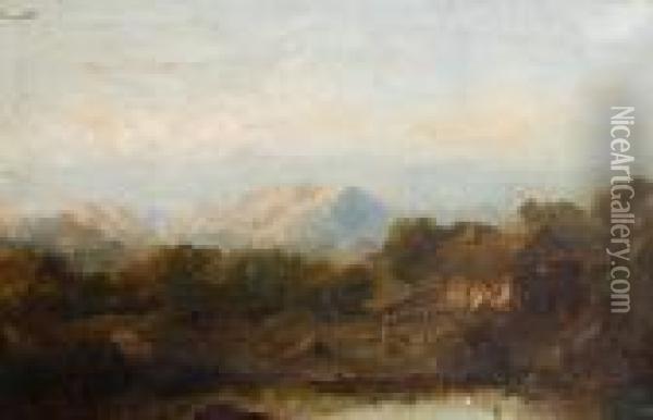 At The Water's Edge Oil Painting - William Pitt