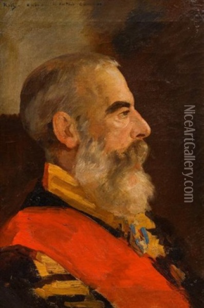 Portrait Du Prince Michel Dolgoruky Oil Painting - Alfred Roll