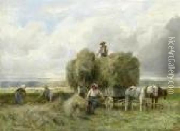Hay Making Oil Painting - Julien Dupre