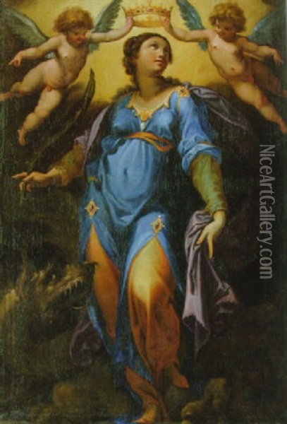 The Coronation Of Saint Margaret Of Antioch Oil Painting - Cristoforo Roncalli