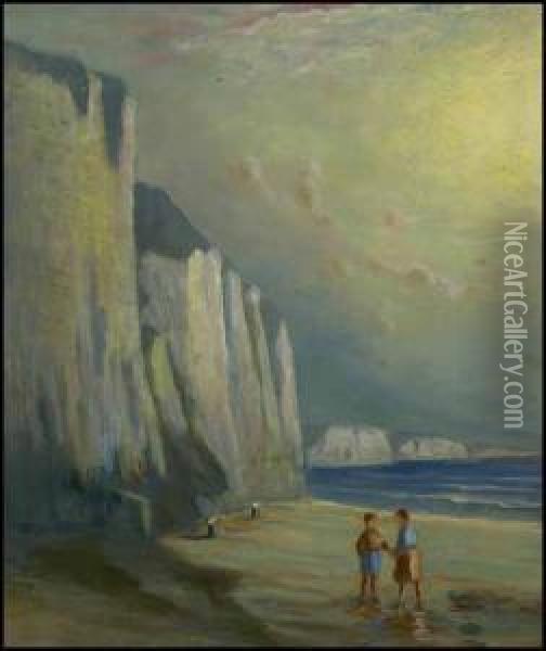 Chalk Cliffs Of Dover Oil Painting - John A. Hammond