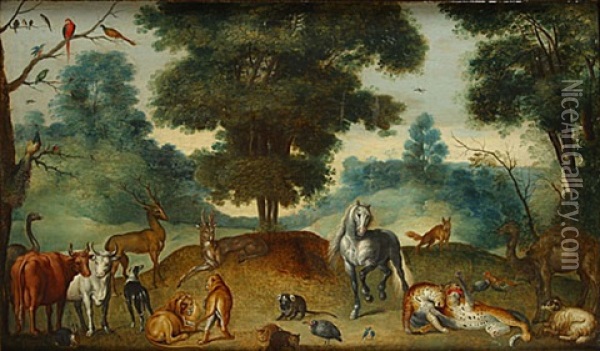 Dieren In Het Paradijs Oil Painting - Jan Brueghel the Elder