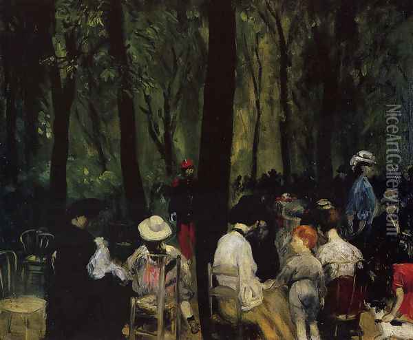 Under the Trees, Luxembourg Gardens Oil Painting - William Glackens