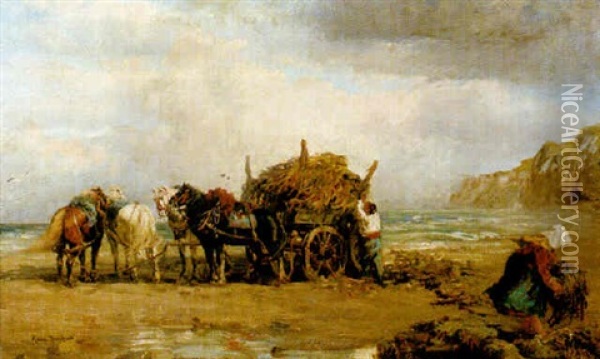 Tangsamlare Pa Stranden I Bretagne Oil Painting - Rosa Bonheur