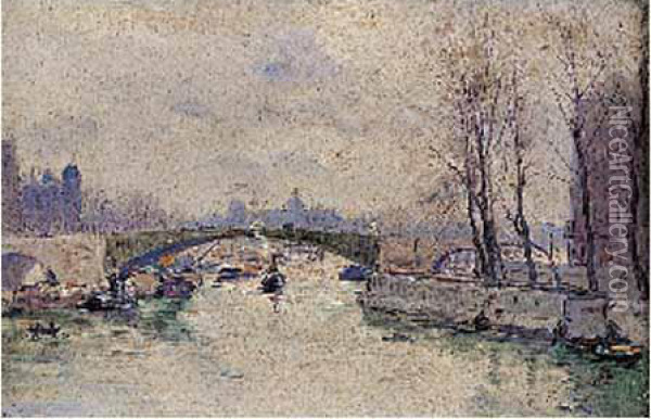 Paris, Les Quais Oil Painting - Gustave Madelain