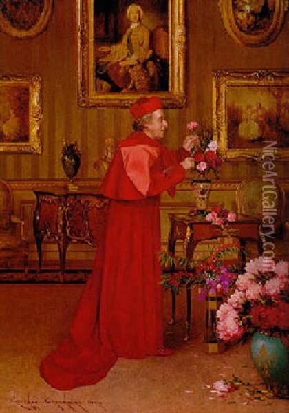 Arangeant Les Fleurs Oil Painting - Georges Croegaert
