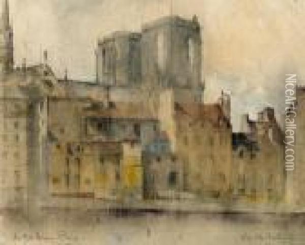 Notre Dame From The Seine Paris Oil Painting - Francis Campbell Boileau Cadell