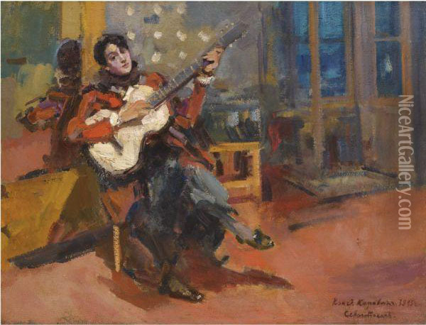 The Guitar Player Oil Painting - Konstantin Alexeievitch Korovin